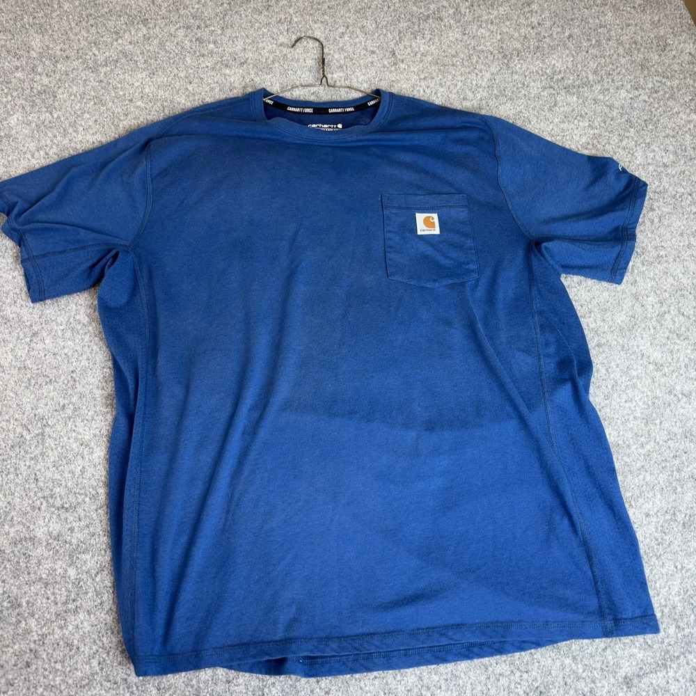 Carhartt Shirt Mens Xl Blue Pocket Relaxed Fit Force Workwear Tee